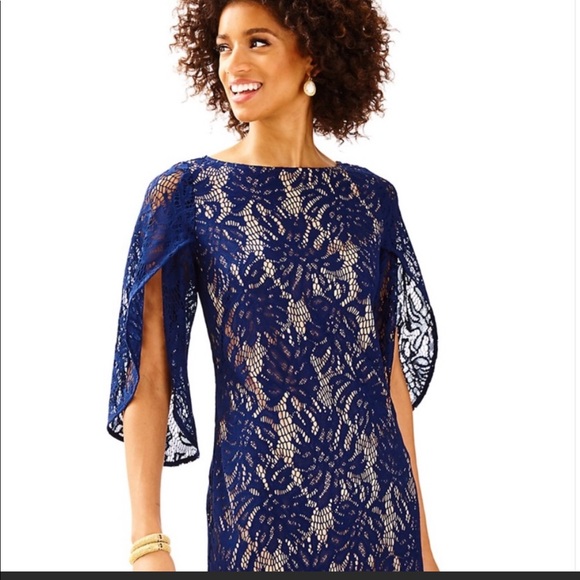 Worn Once! Lilly Pulitzer Bellmont Dress Navy XS - Picture 2 of 7